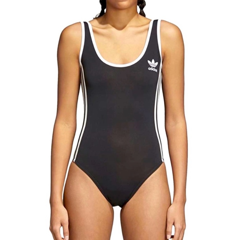 Adidas Originals 3-Stripes Bodysuit Black Large - Picture 1 of 11
